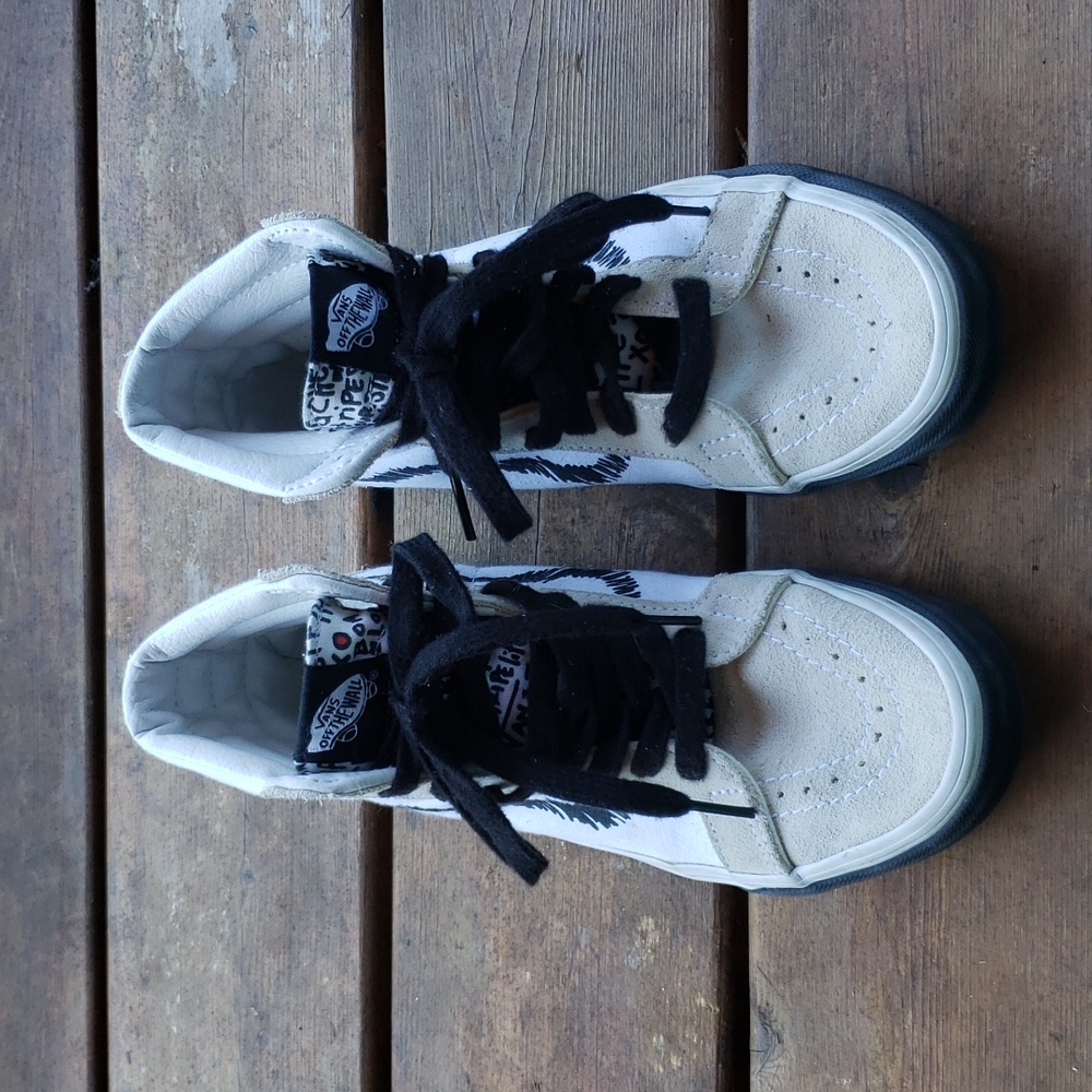 VANS SK8-HI REISSUE DIY Skate Shoes White Black sz 4.5 Mens - Picture 6 of 14